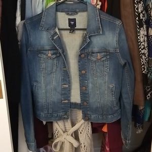 Jean jacket/open knit cardigan bundle